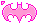 pink bat-symbol