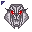 megatron's face, with red eyes